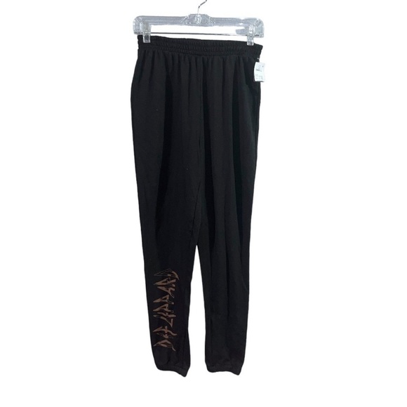 🔴 NWT Women's Def Leppard Graphic Jogger Pants - Black Leopard Print - Small - Picture 2 of 5